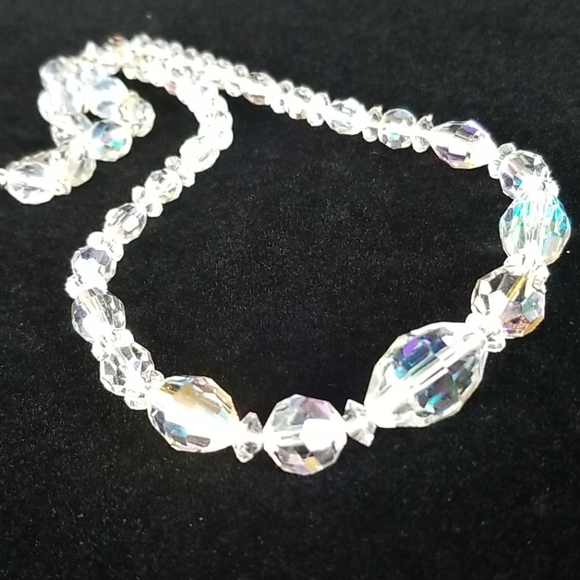 Repurposed Hand Crafted Vintage 1950s Crystal Bead Necklace Assemblage - Picture 4 of 16